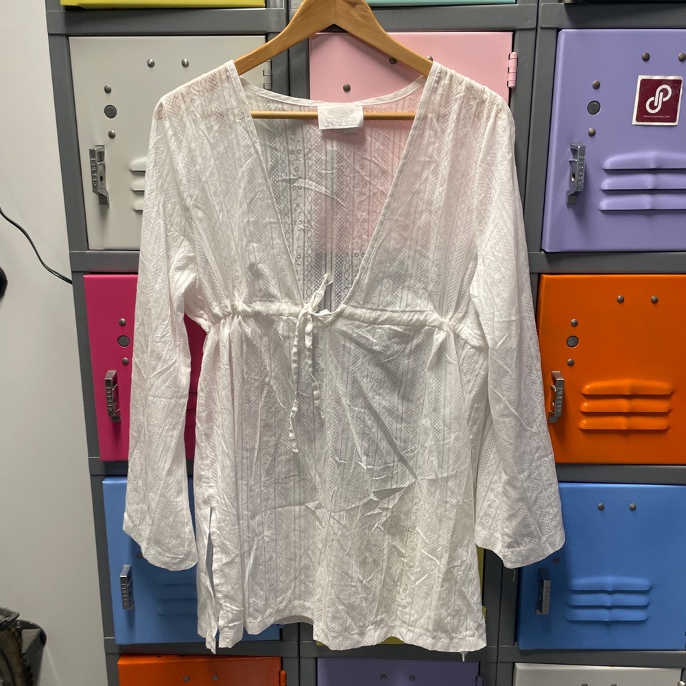 Cover Me Elegant White Women's Coverup, L/XL